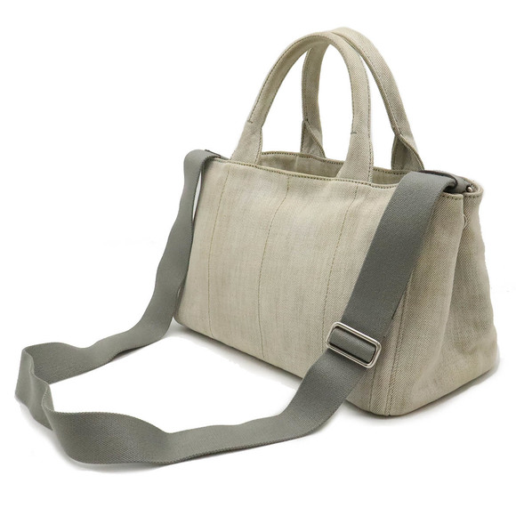 Prada Gray Tote Light Canapa Bag - Picture 1 of 8